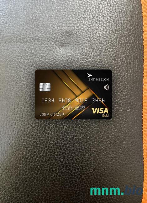 USA bank of New York Mellon visa gold card wygląd fotograficzny skan PSD + zdjęcie